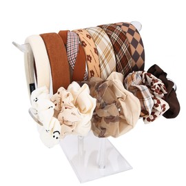 Acrylic Headband Holder, Clear Headband Organizer Stand, Hair Accessories Storage, Hair Accessories Organizer, Jewelry Display Bracelet Display Holder Stand,(2-Tier & 2-Panel)