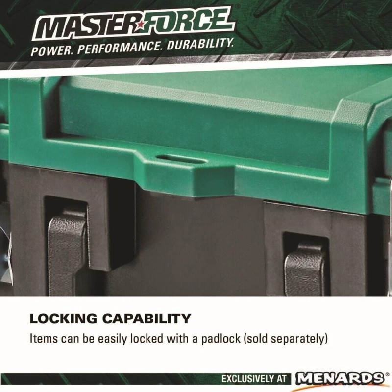 Masterforce 21" Polypropylene Interlocking Suitcase Tool Box IP65 Waterproof Garage