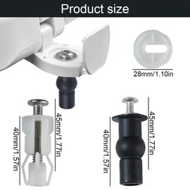 QIBZI Toilet Seats, 8 Pieces Toilet Seat Accessories, Universal Rubber Expansion Screw, Toilet Seat Fixing Nut Accessories
