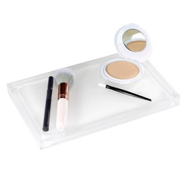 IZOD - Vanity Tray, Durable Countertop Accessories, Sleek Resin Organizer, Dorm Room Essentials, Modern Home Decor (Marina Collection, White)