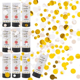 ACTOYS Confetti Cannon, Pack of 10 Handheld Confetti Poppers, Confetti Cannon, Biodegradable, Confetti Shooter, Confetti Cannon Gold, for Wedding, Birthday, Baby Shower, Party