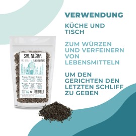 Schwarzes Himalayasalz, Grob, Kala Namak. 100% Natürlich, Ohne Zusatzstoffe, Unraffiniert. Eiergeschmack, Höherer Gehalt An Spurenelementen, Zum Würzen. Herkunft: Punjab, Pakistan