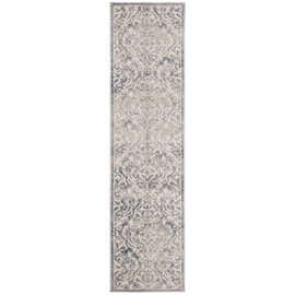 Safavieh Brentwood Collection BNT810G Damask Runner, 2' x 10' , Light Grey / Blue