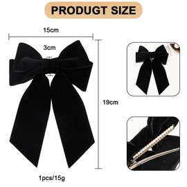 1 Piece Velvet Hair Clip With Bow Retro Hair Accessories Women Hair Accessories Elegant Bow Hair Accessories Clothing Accessories Simple Hair Accessories