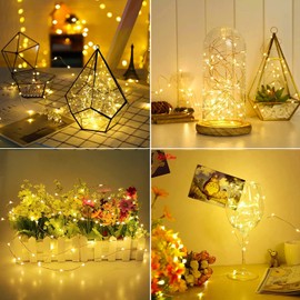 ZNYCYE 50 LED Fairy Lights with Timer,8.2Ft 8 Modes Battery Operated Fairy Lights, 6 Pack Mini Led String Lights for DIY Wedding Bedroom Mason Jar Vases Table Party Christmas Decoration (Warm White)