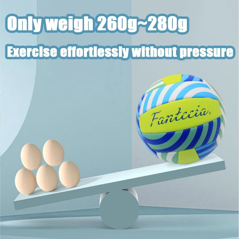 Fantecia Volleyball with Pump, Size 5 Soft Beach Volleyball Indoor