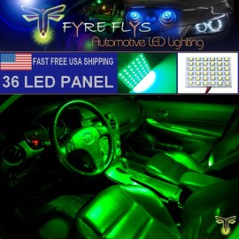 Fyre Flys 1x Super Bright Green 36 LED Panel Light for Dome, Map, Cargo Trunk lights #36PG