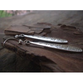 Hammered long earrings