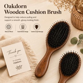 Hair Brush, Dual Bristle and Rounded Ball Tip Pins, Cushioned Detangling Hair Brush for Smooth Shiny-Looking Hair, Gentle Scalp Massage Brush for All Hair Types and Lengths (1)