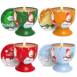 Christmas Scented Candle Gift Set, Scented Candles, Christmas Gifts Christmas Party Candles Tall Candles 4 Pieces