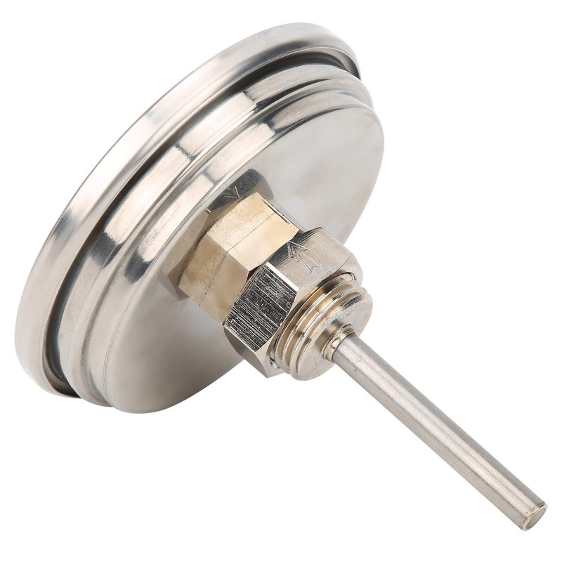 Dial Thermometer, 3in Adjustable NPT Thread 1/2in Pointer Thermometer for