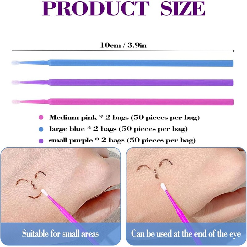 Desechables El Cepillo de Extensión de Pestañas para Maquillaje Limpieza