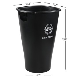 Xyskin 4-Pack 16 Inch Tall Flower Vase, Plastic Decorative Vase for Decor Centerpieces Entryway Shelf Living Room Table Decor, Vase for Flowers, Black