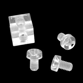 TAODAN 12PCS Square Fixing Block 10mm with 3 Screws Each Acrylic Fastening Connector Corner Code Glass Box Furniture Corner Bracket Cube Connection Shelf