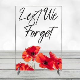 Clear Acrylic 'They Shall Grow Not Old...' Plaque On Stand - Soldier Remembrance Design - Honouring Heroes - Military Memorial Keepsake - Lest We Forget - Commemorative Gift (Design 2)