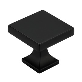 homdiy 25 Pack Black Cabinet Knobs Matte Black Square Dresser Drawer Knobs Zinc Alloy Kitchen Cabinet Hardware