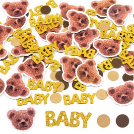 Pack of 100 Baby Shower Decoration Confetti, Bear Baby Shower Table Decoration, Baby Shower Scatter Decoration Girls Boys for Gender Reveal Party Decoration Christening Communion