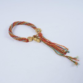 Ieron Vintage Bracelet,Unique Handmade Tibetan Bracelet Bangle Charming Handcrafted Tibetan with Pendant Fringe Hand Strings Adornment,Adjustable Cord Bracelet,Red Yellow