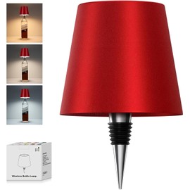 SOUDFK Wireless Bottle Lamp, 2026 New 3 Color Rechargeable Wine Bottle Lights for Bars Restaurants (Wine red, 1PC)