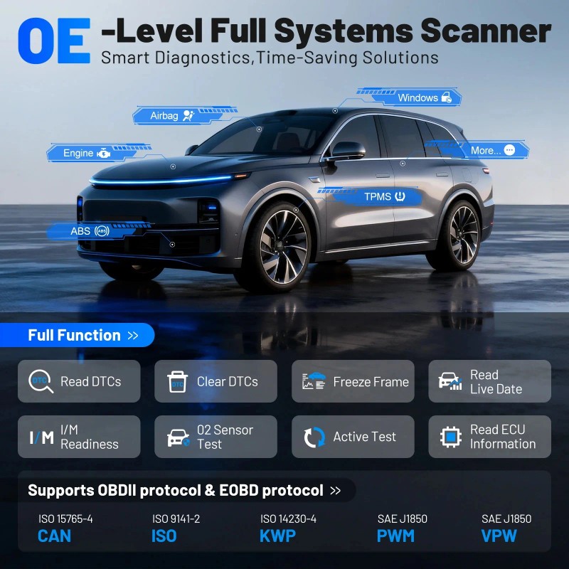 2026 NEW VDIAGTOOL D501 OBD2 Scanner Bluetooth Car Diagnostic Tool