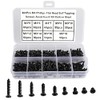 FandWay 480Pcs M3 Phillips Flat Head Self-Tapping Screws, Carbon Steel Countersunk Head Tapping Screws,Wood Screws Assortment Set With Storage Box (Black Oxide)