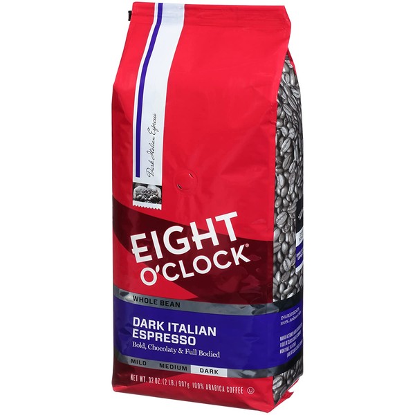 Eight O'Clock Whole Bean Coffee, Dark Italian Espresso, 32 Ounce