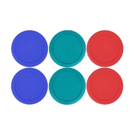 Klare Ware 1 Cup Replacement Lids/Covers for Pyrex 7202, Anchor Hocking & Klare Ware Storage Bowls (Glass Container Not Included) 6 Pack, Blue Turquoise Red