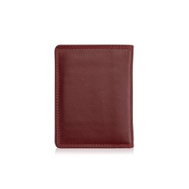 Josephine Osthoff ID Case ID Card Holder Portrait Format Leather Women's ID Bag Men's Passport Cover RFID Protection without Coin Compartment (950), bordeaux, ID holder