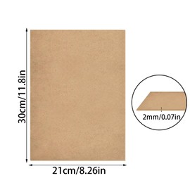 TSKDKIT A4 MDF Wood Boards for Crafts 2mm Medium Density Fiberboard Wooden Sheet Replacements, MDF Sheet for Laser Engraving, Painting and Decor, Cheaper Than Canvas Paper Board(8pcs, 30 x 21cm)