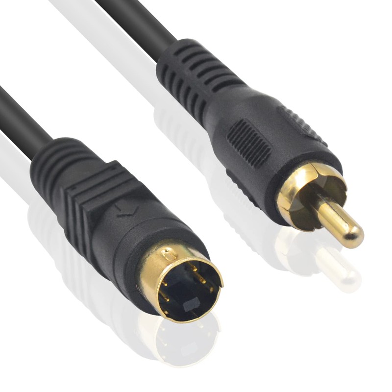 Poyiccot 4pin S-Video to RCA Cable, 2Pack S Video to