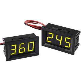 Diitao 6PCS 0.56" Digital Voltmeter Ammeter Battery Monitor DC 4.5-30V Voltage Meter Tester Two-Wire Small LED Voltmeter Display Voltage Tester for Solar Battery Electricity Monitor (Yellow)