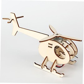 HEMOTON Helicopter DIY Building Helicopter Toy Children's Play Set 3D Puzzle DIY Craft Handmade Helicopter Wooden Puzzle for Children Model Kits Gizmo Manual Students