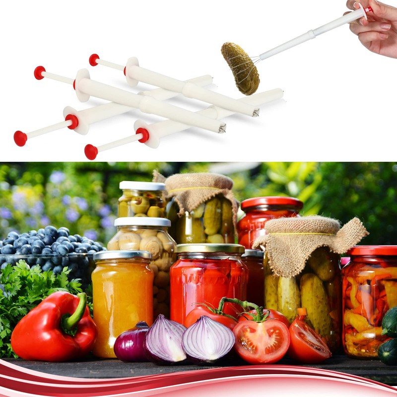 meekoo Set of 2 Pickle Picker Stainless Steel and Plastic