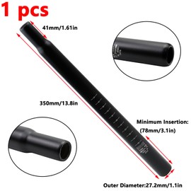 Antrader Bicycle Seat Post Steel Bike Suspension Seat Post 27.2mm Shock Absorber Damper Bike Seatpost Matte Black Bike Seat Post with Scale Aluminum Alloy Bicycle Seat Post Replacement,1 Pack
