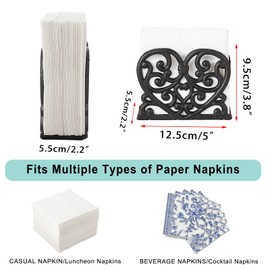 SUMTree Heavy Duty Cast Iron Vintage Metal Napkin Holder, Decorative Napkin Holder Organizer for Kitchen Restaurant Home, Napkin Holder for Table, Napkin Dispenser, Love Pattern, 12.5 * 5.5 * 9.5cm