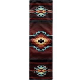 GLENLCWE Southwestern Native Aztec Print Long Table Runner,Tribal Style Table Runners Mat Decor for Party Dinner Festival,72 Inch,Easy to Clean
