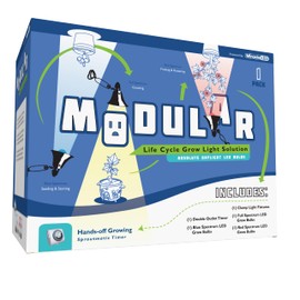 Miracle LED Modular Grow Solutions 3-Step Life Cycle Indoor Grow Light Kit - 1 Ea. Blue, Full & Red Spectrum Absolute Daylight Grow Bulbs & 1 Clamp Fixture with 1 2-Outlet SproutMatic Timer