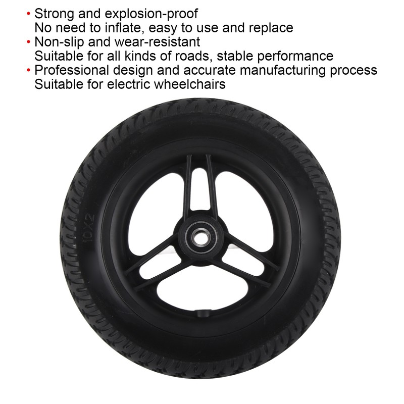 Wheelchair Caster Wheels Electric No Inflation Polyurethane 6001 Bearing Hole