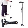 Adjustable Folding Cane Aluminium Alloy Antislip Walking Stick with Lamp