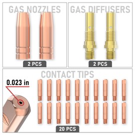 YESWELDER MIG Welding Gun Kit, .023" Tip-Nozzle-Diffuser for Lincoln Magnum 100L and Tweco Mini/#1 (.023" Accessory Kit), Compatible with YESWELDER Welders
