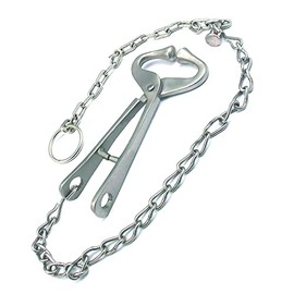 PRECISE CANADA Stainless Steel Cow Nose Pliers Cow Cattle Bull Nose Lead with Chain Pulling Tool for Farm Ranch Veterinary