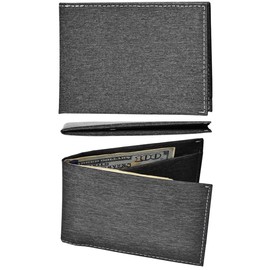 kinzd Slim Wallet with Money Clip RFID Blocking Minimalist Bifold Wallet for Men Genuine Leather Front Pocket Card Holder (Waterproof Black)