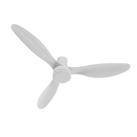 Carro 52 Inch Ceiling Fan without Lights Flush Mount, Small Ceiling Fan with Remote Low Profile, 10-Speed Reversible DC Motor, Indoor for Bedroom, White