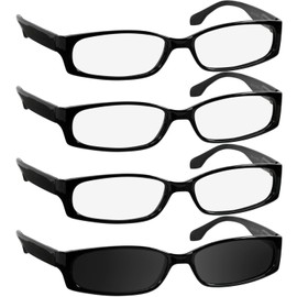 TruVision Readers Reading Glasses - 9503H -3Black-1Blk Sun-4.00