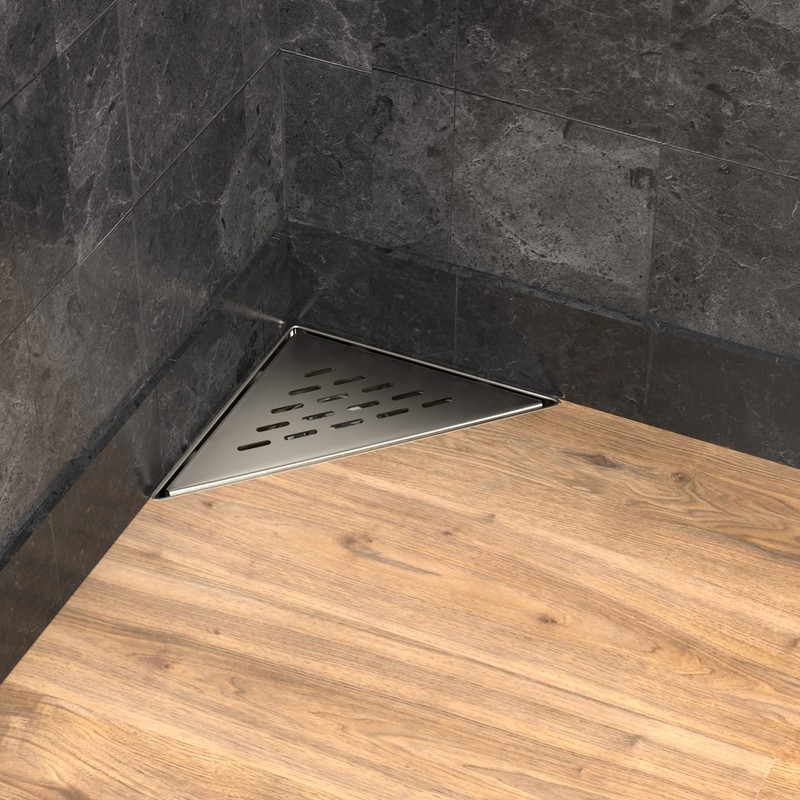 Hydroware Triangle Shower Drain - Stainless Steel Triangular Shower Floor