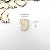 50Pcs Brown Foot Shape Wood Slices Unfinished Wood Cutouts DIY