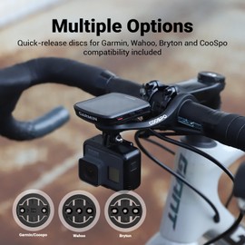CooSpo Bicycle Computer Mount, Quick Release Mount for Garmin, Wahoo, Bryton, Bicycle Computer, Compatible with Gopro, Out Front Bicycle Computer Extended Mount