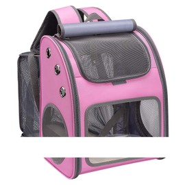 COVONO Expandable Pet Carrier Backpack for Cats, Dogs and Small Animals, Portable Pet Travel Carrier, Super Ventilated Design, Airline Approved, Ideal for Traveling/Hiking/Camping, Pink
