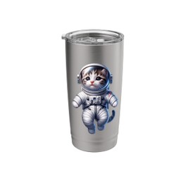 Kitten Space Suit Floating Cute Animal Cat Funny Stainless Steel Insulated Tumbler