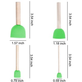 WAFJAMF 40 Pcs Assorted Size Round Sponges Brush Set, 4 Size DIY Paint Tools for Kids – Green